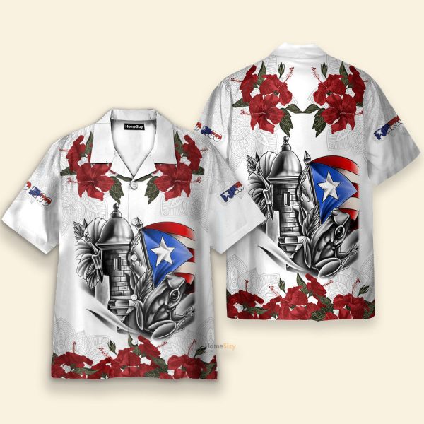 Manga Flower Puerto Rico Hawaiian Shirt