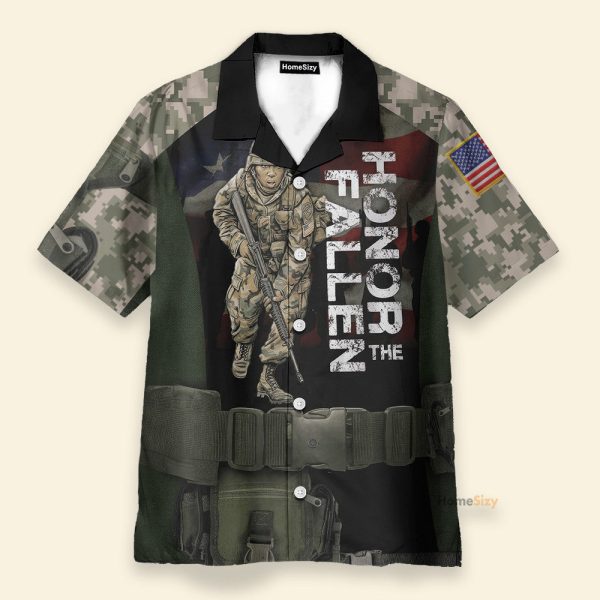 Honor The Fallen Men'S Button'S Up Shirts Hawaiian Shirt