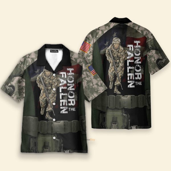 Honor The Fallen Men'S Button'S Up Shirts Hawaiian Shirt