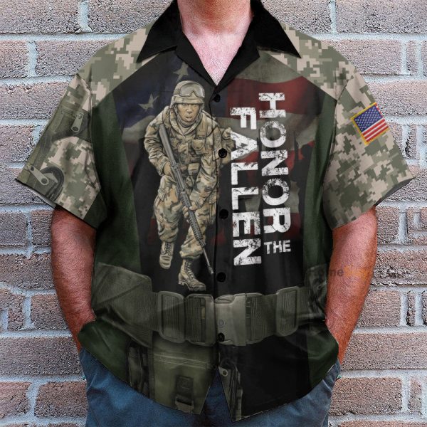 Honor The Fallen Men'S Button'S Up Shirts Hawaiian Shirt