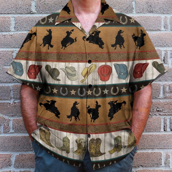 Rodeo Cowboys Men'S Button'S Up Shirts Hawaiian Shirt