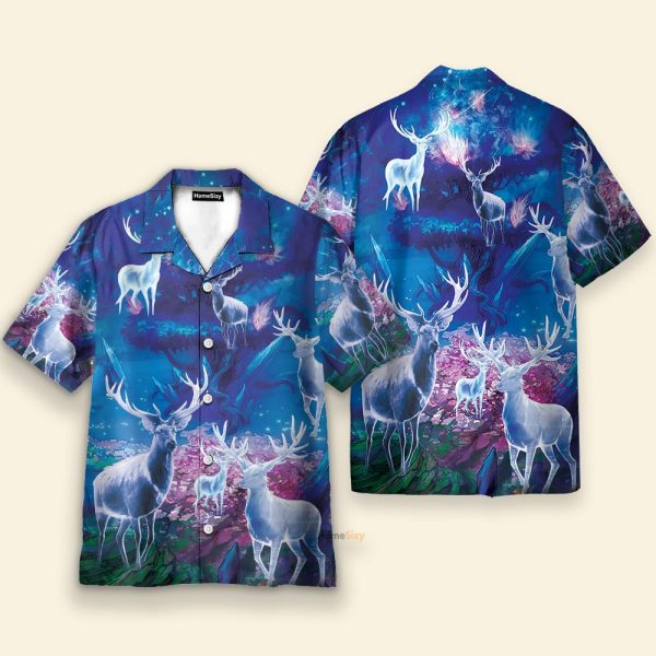 Amazing Magic Blue Light Men'S Button'S Up Shirts Hawaiian Shirt