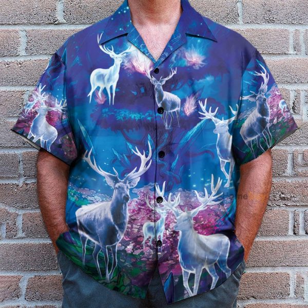 Amazing Magic Blue Light Men'S Button'S Up Shirts Hawaiian Shirt