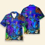 Undersea Octopus Men'S Button'S Up Shirts Hawaiian Shirt