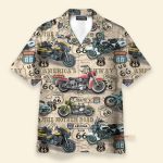 Amazing Vintage Motorcycles On Route Hawaiian Shirt