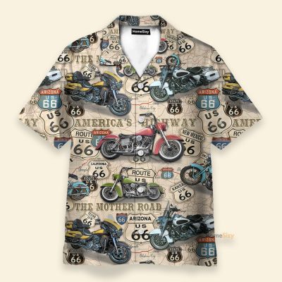 Amazing Vintage Motorcycles On Route Hawaiian Shirt
