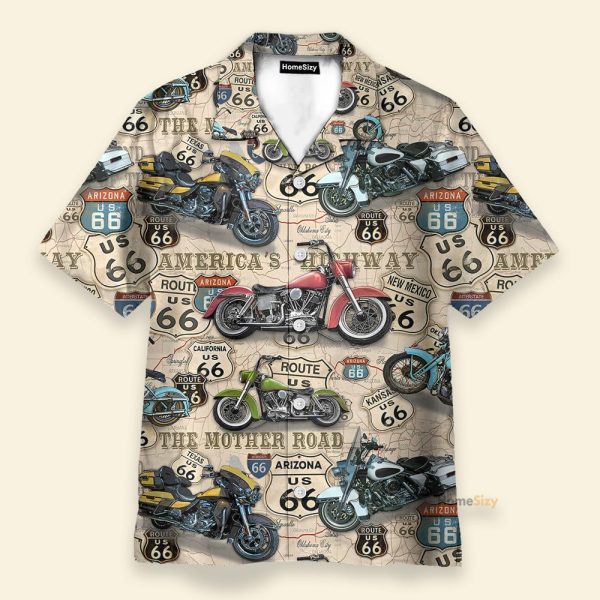 Amazing Vintage Motorcycles On Route Hawaiian Shirt