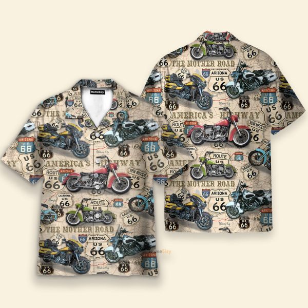 Amazing Vintage Motorcycles On Route Hawaiian Shirt