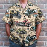 Amazing Vintage Motorcycles On Route Hawaiian Shirt