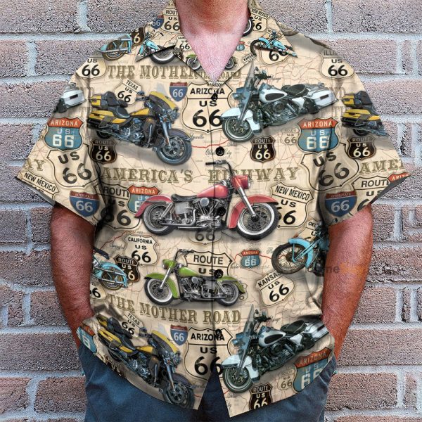 Amazing Vintage Motorcycles On Route Hawaiian Shirt
