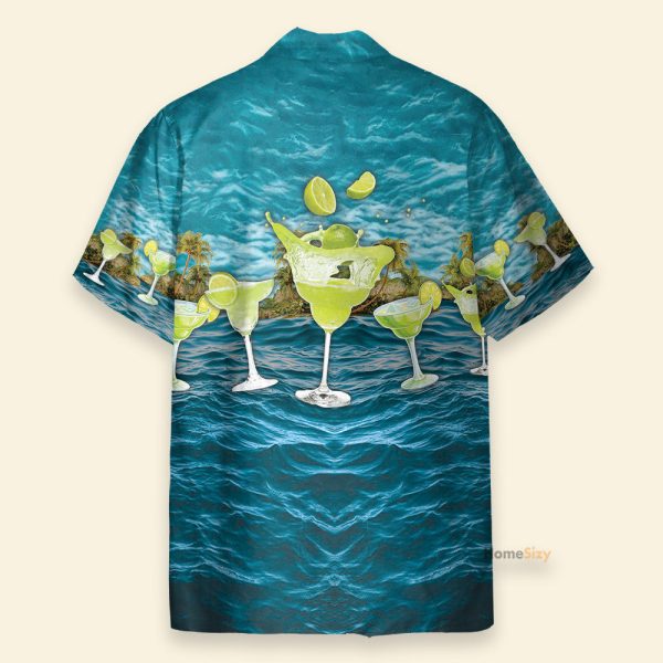 Margarita Blue Ocean Men'S Button'S Up Shirts Hawaiian Shirt