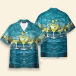 Margarita Blue Ocean Men'S Button'S Up Shirts Hawaiian Shirt