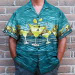 Margarita Blue Ocean Men'S Button'S Up Shirts Hawaiian Shirt