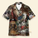 Pirate Captain Cat Funny Button'S Up Shirts Hawaiian Shirt