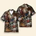 Pirate Captain Cat Funny Button'S Up Shirts Hawaiian Shirt