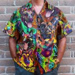 Amazing German Shepherd Colorful Hippie Hawaiian Shirt