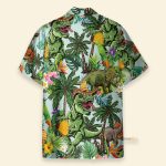 Taco T-Rex Tropical Leaves Pattern Hawaiian Shirt