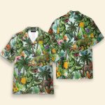 Taco T-Rex Tropical Leaves Pattern Hawaiian Shirt