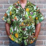 Taco T-Rex Tropical Leaves Pattern Hawaiian Shirt