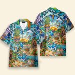 Colorful Pineapple Skull Beach Hawaiian Shirt