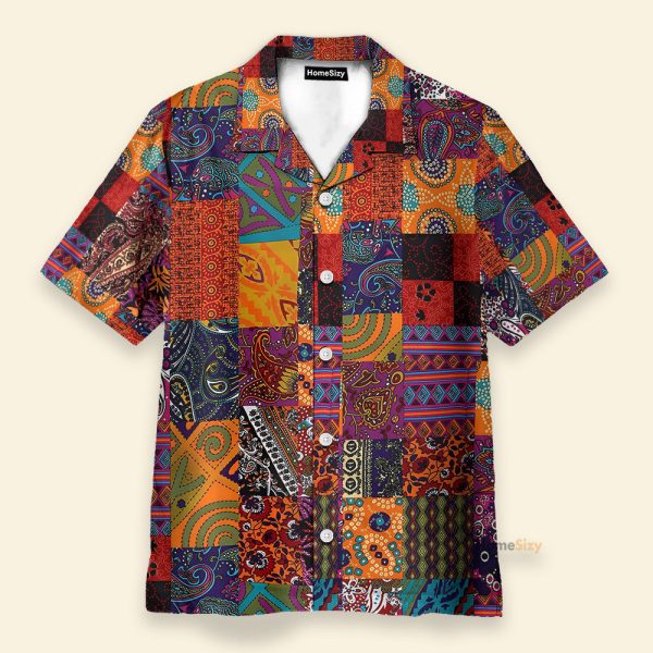 Paisley Patchwork Men'S Button'S Up Shirts Hawaiian Shirt & Beach Shorts