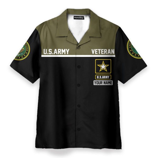 Custom Name Us Army Veteran Personalized Hawaiian Shirt Atp107039