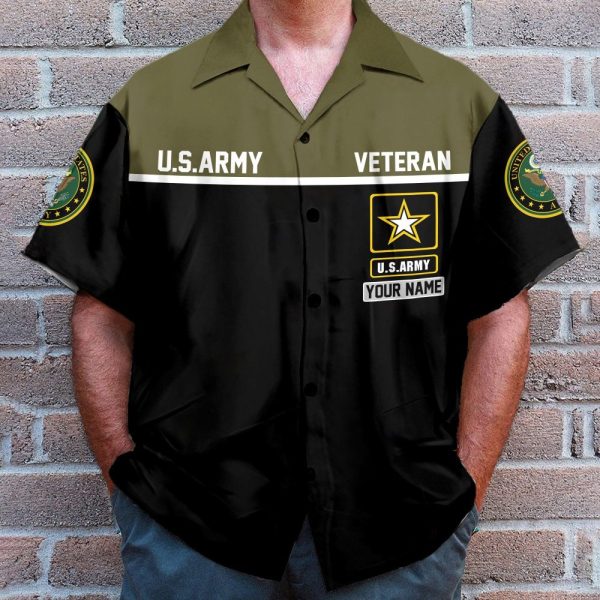 Custom Name Us Army Veteran Personalized Hawaiian Shirt Atp107039