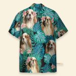 Cavalier King Charles Spaniel Dog In Tropical Green Leaves Hawaiian Shirt