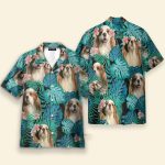 Cavalier King Charles Spaniel Dog In Tropical Green Leaves Hawaiian Shirt