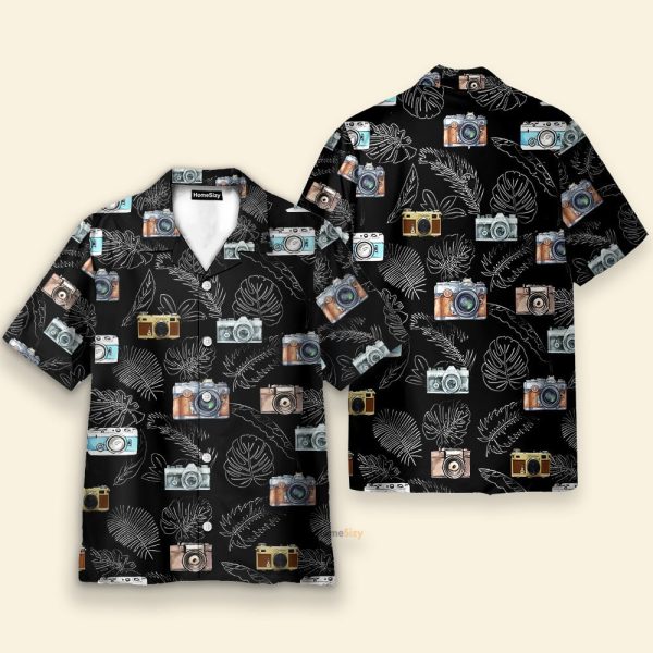 Camera Men'S Button'S Up Shirts Hawaiian Shirt