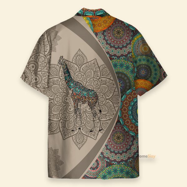 Giraffe Men'S Button'S Up Shirts Hawaiian Shirt