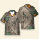 Giraffe Men'S Button'S Up Shirts Hawaiian Shirt