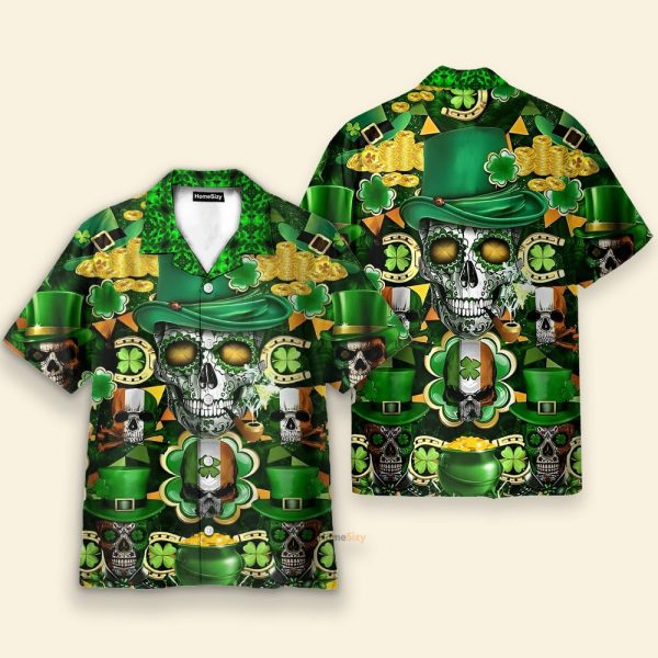 Skull Saint Patrick'S Day Hawaiian Shirt