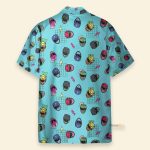 Retro Power Rangers Helmet Pattern Hawaiian Shirt & Beach Shorts