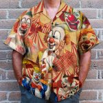Clown Funny Happy Men'S Button'S Up Shirts Hawaiian Shirt