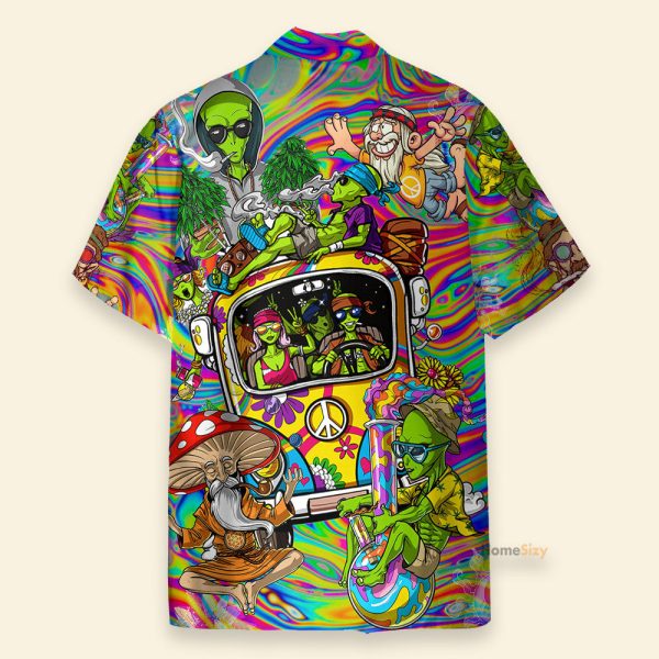 Hippie Mushroom Bus Men'S Button'S Up Shirts Hawaiian Shirt