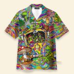 Hippie Mushroom Bus Men'S Button'S Up Shirts Hawaiian Shirt