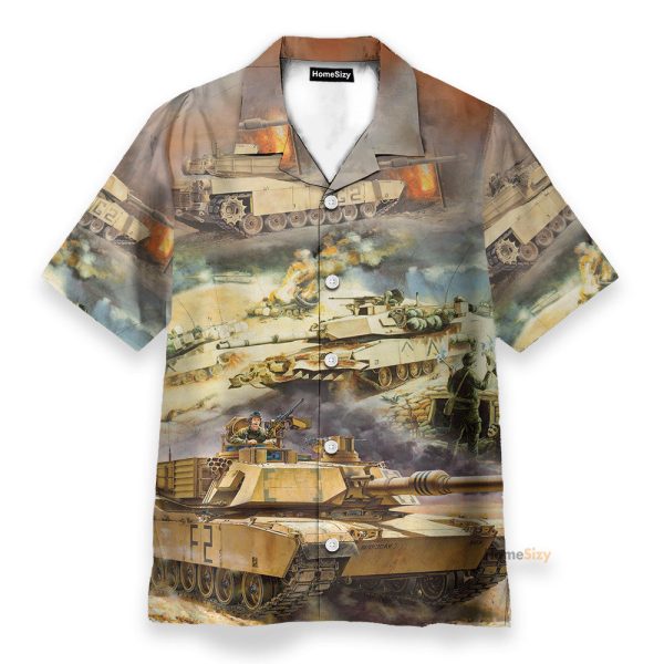 Abrams Tank Men'S Button'S Up Shirts Hawaiian Shirt