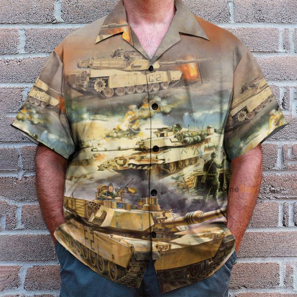 Abrams Tank Men'S Button'S Up Shirts Hawaiian Shirt