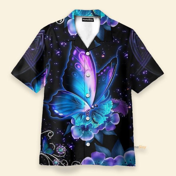 Hippie Butterfly Men'S Button'S Up Shirts Hawaiian Shirt