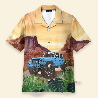 Amazing Jeep On Mountain Hawaiian Shirt & Beach Shorts