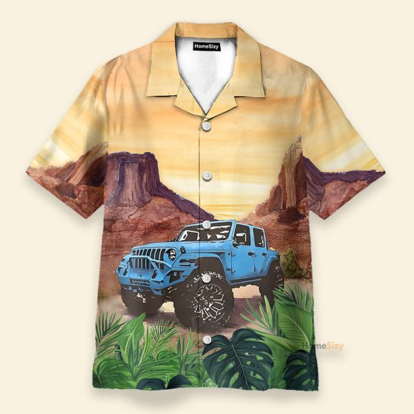 Amazing Jeep On Mountain Hawaiian Shirt & Beach Shorts