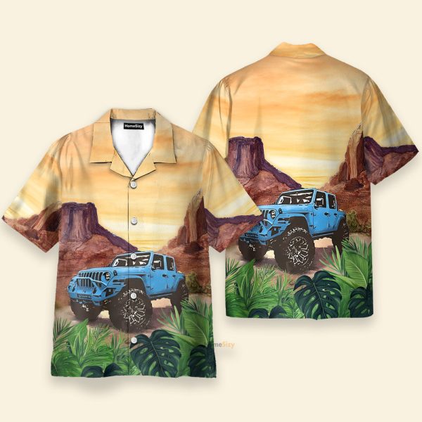 Amazing Jeep On Mountain Hawaiian Shirt & Beach Shorts