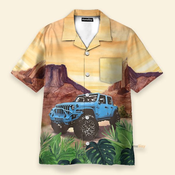 Amazing Jeep On Mountain Hawaiian Shirt & Beach Shorts