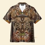 Viking Dragon In Norse Mythology Golden Hawaiian Shirt