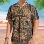 Viking Dragon In Norse Mythology Golden Hawaiian Shirt