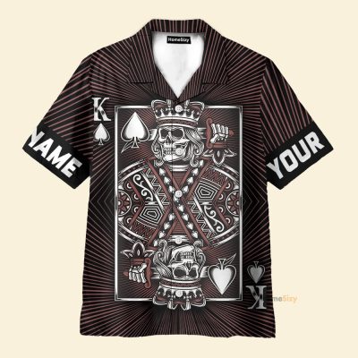 King Skull Heart Personalized Hawaiian Shirt