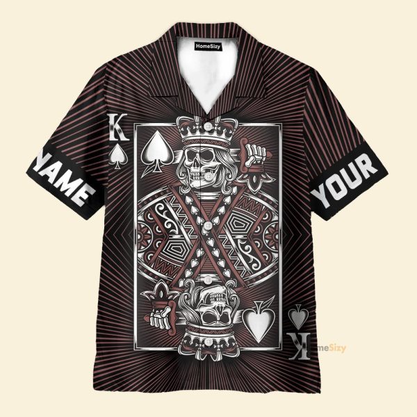 King Skull Heart Personalized Hawaiian Shirt