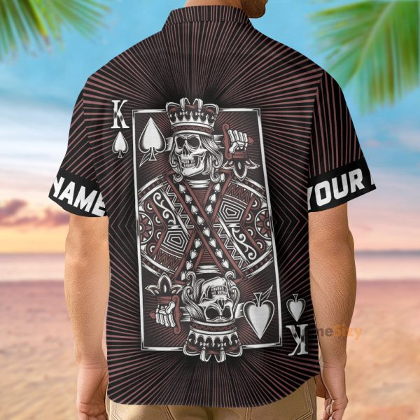 King Skull Heart Personalized Hawaiian Shirt