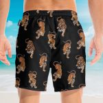 Three Tigers Partern Chinese Style Hawaiian Shirt & Beach Shorts